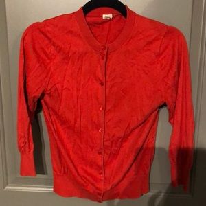 J Crew Clare cardigan in bold orange